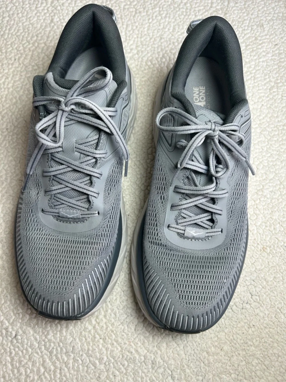 Hoka One One MBONDI7 ,Men's Grey Mesh Running Shoes size 10 - Picture 1 of 7